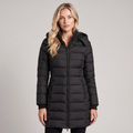 Long Puffer Coat Women with Hood Quilted Fitted Winter Coat 0