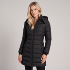 Long Puffer Coat Women with Hood Quilted Fitted Winter Coat 2