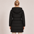 Long Puffer Jacket Women Hooded Quilted Padded Winter Coat 2