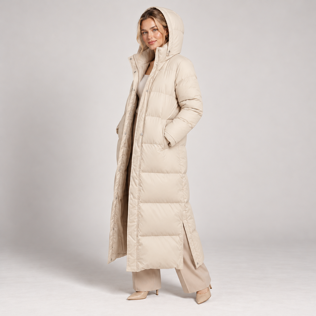 Long Puffer Winter Coat with Hood Oversized Quilted Maxi Length 2