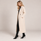Long Wool Coat Women Double Breasted Oversized Wool Blend 2