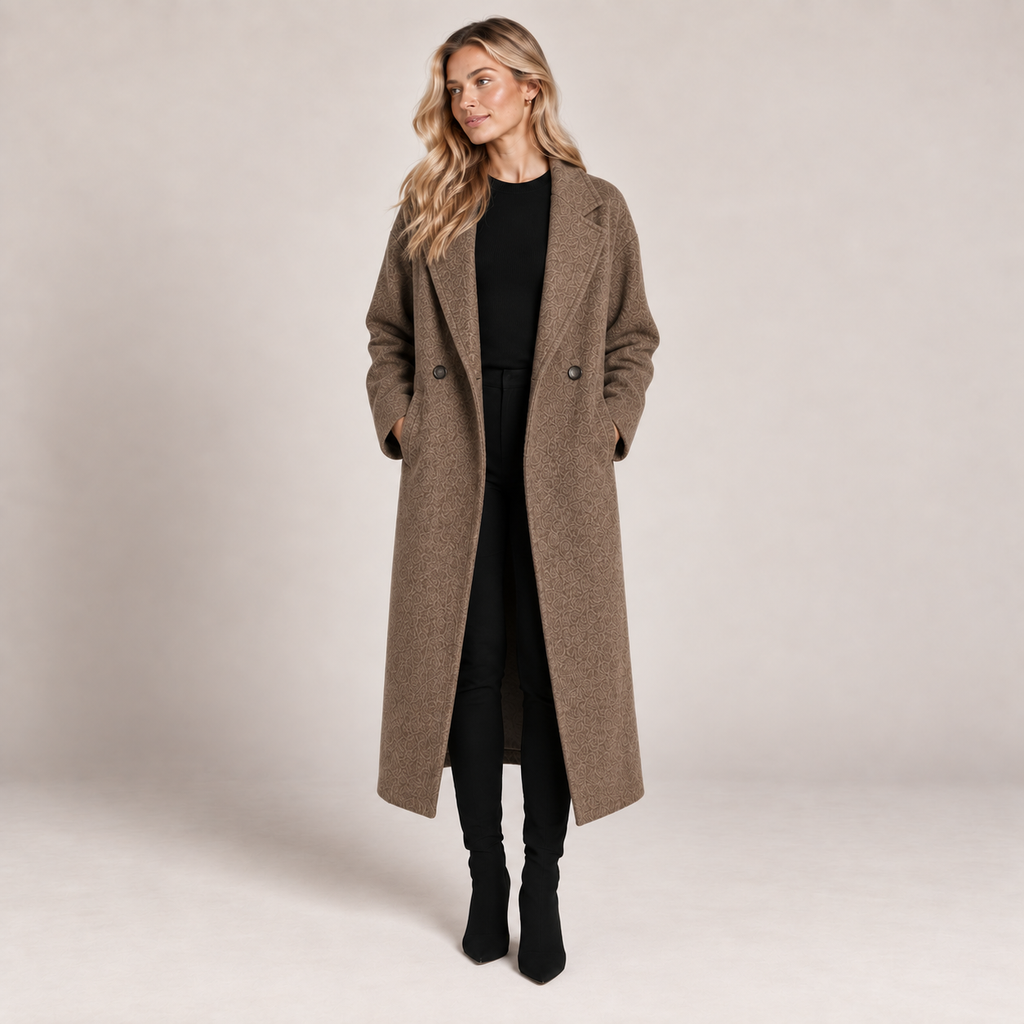 Long Wool Coat Women Double Breasted Oversized Wool Blend 6