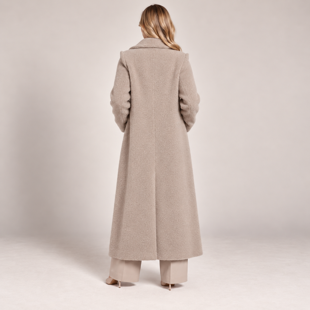 Long Wool Overcoat Women Relaxed Fit Shawl Collar 2