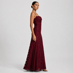 Maxi Dress with Floral Jacquard and Sleeveless Cami Design Cherry 2