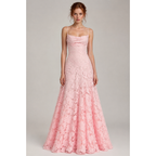 Maxi Dress with Floral Jacquard and Sleeveless Cami Design Pink 0