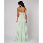 Maxi Dress with Floral Lace Detail and Sleeveless Design Green 1