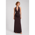 Maxi Dress with Halter Neck and Tie-Back Waist Mahogany 1
