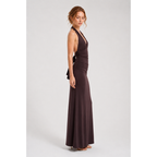 Maxi Dress with Halter Neck and Tie-Back Waist Mahogany 2
