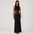 Maxi Dress with Low Back and Lace Waistband 0