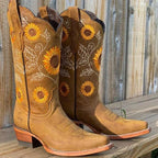 Mid Calf Boots Floral Embroidered Faux Suede Block Heel Pointed Toe 4