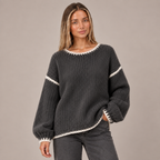 Oversized Jumper Women Chunky Knit Contrast Stitch 8