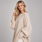 Oversized Jumper Women Poncho Style Fit 1