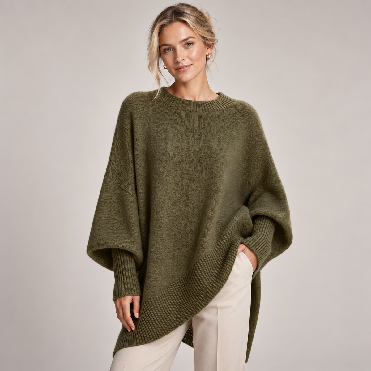 Oversized Jumper Women Poncho Style Fit 7
