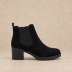 Platform Chelsea Boots in Suede with Block Heel 0