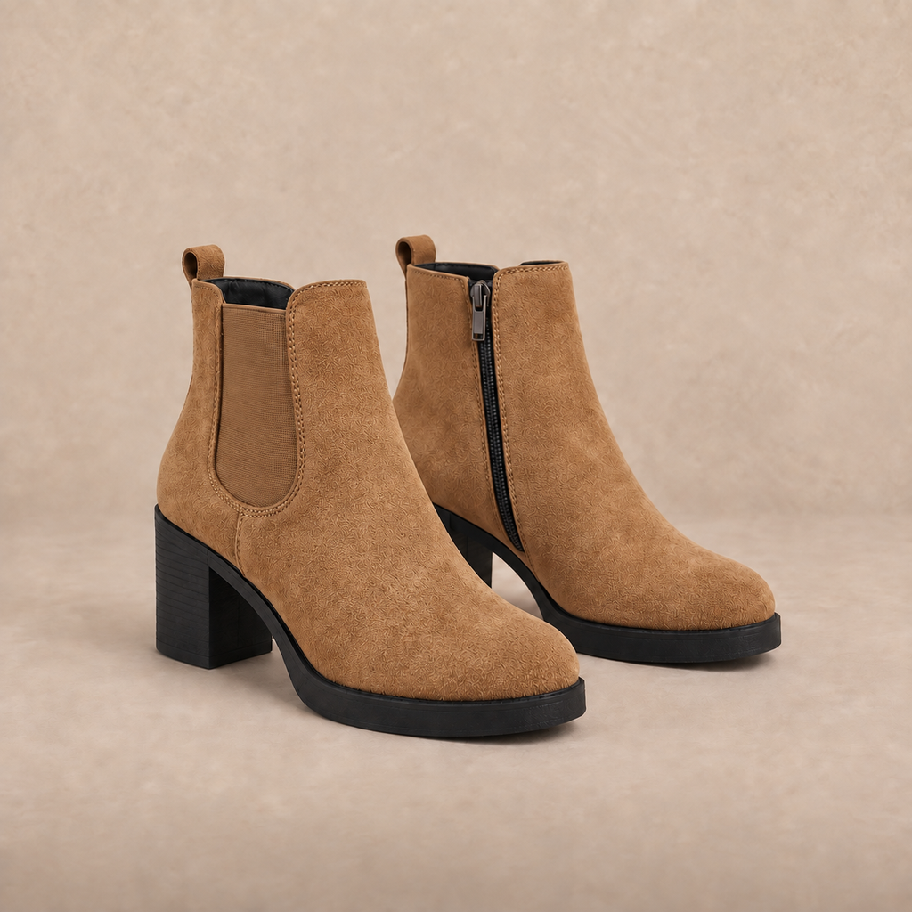 Platform Chelsea Boots in Suede with Block Heel 11