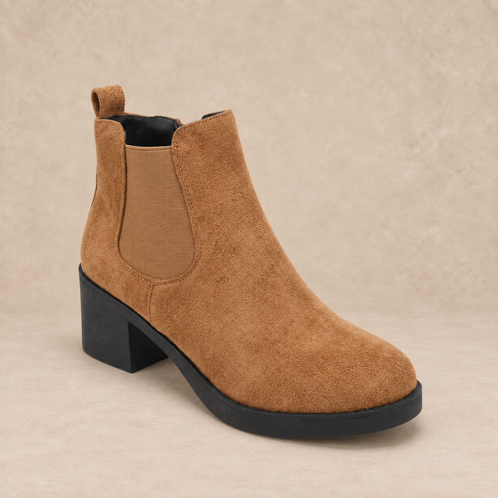 Platform Chelsea Boots in Suede with Block Heel 12