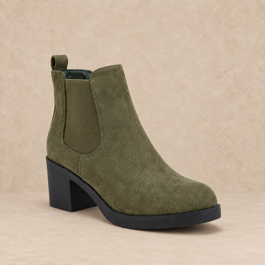 Platform Chelsea Boots in Suede with Block Heel 6