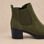 Platform Chelsea Boots in Suede with Block Heel 7