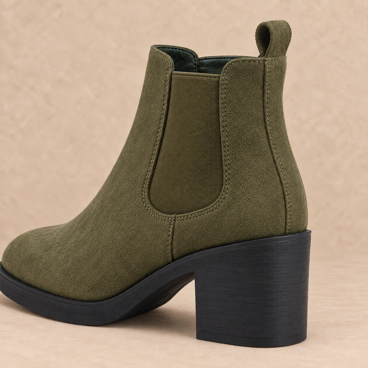 Platform Chelsea Boots in Suede with Block Heel 9