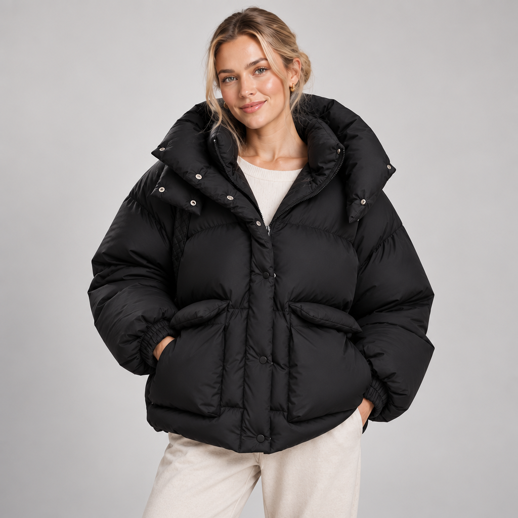 Puffer Jacket Women Oversized Hooded Quilted 0