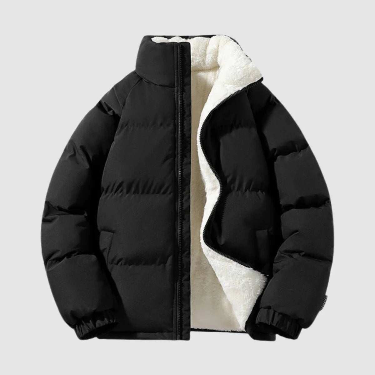Puffer Jacket Women Quilted Fleece Lined High Neck with Zip Front 4