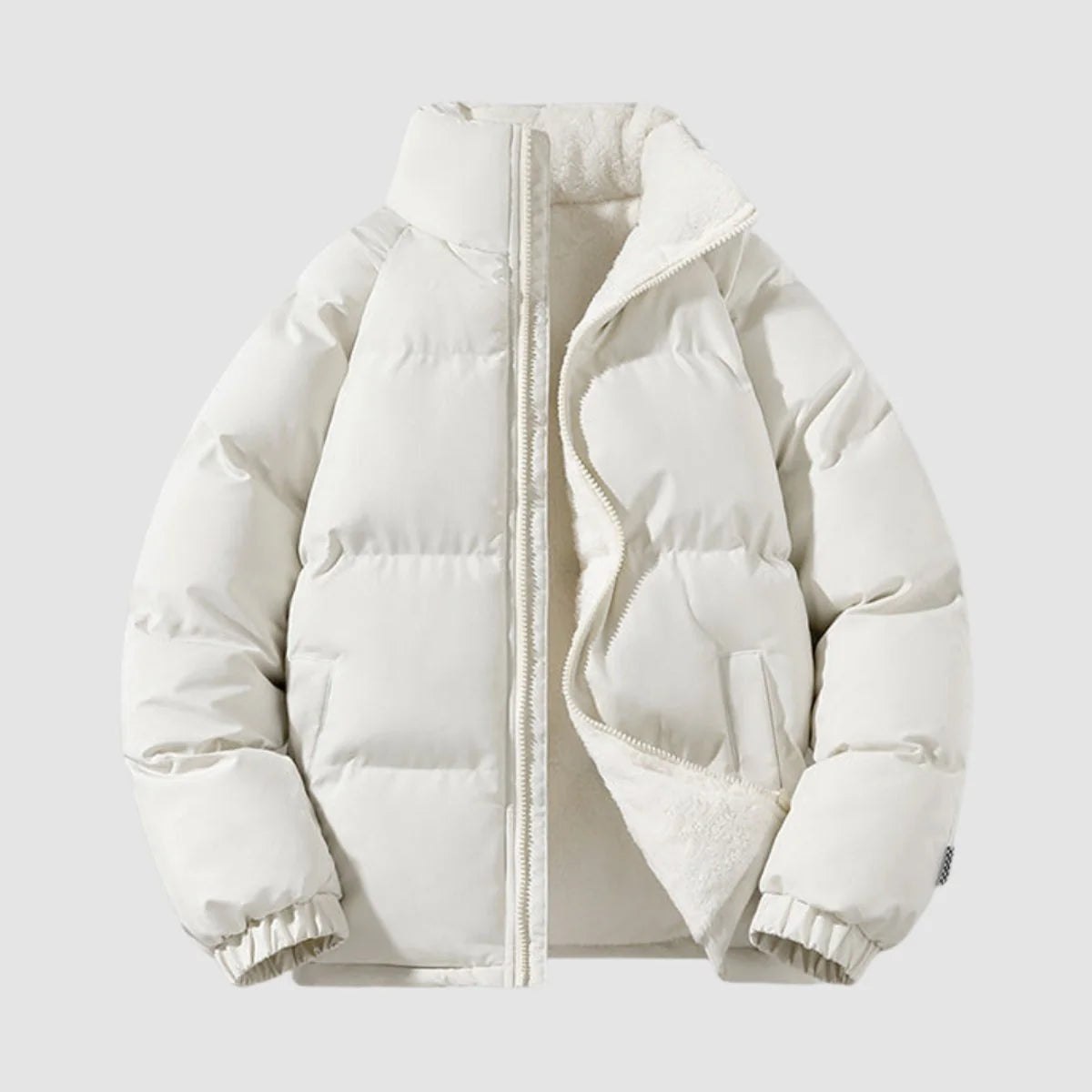 Puffer Jacket Women Quilted Fleece Lined High Neck with Zip Front 6
