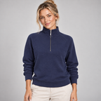 Quarter Zip Jumper Women Relaxed Fit Soft Knit Stand Collar 6