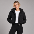 Quilted Cropped Puffer Jacket With Hood 0