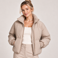 Quilted Padded Puffer Jacket Women High Neck Winter 0
