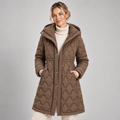 Quilted Parka Coat Women Hooded Longline Insulated 0
