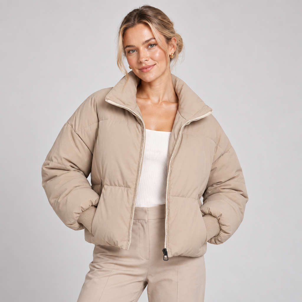 Quilted Puffer Jacket Women Lightweight Zip Front 0