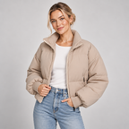 Quilted Puffer Jacket Women Lightweight Zip Front 2