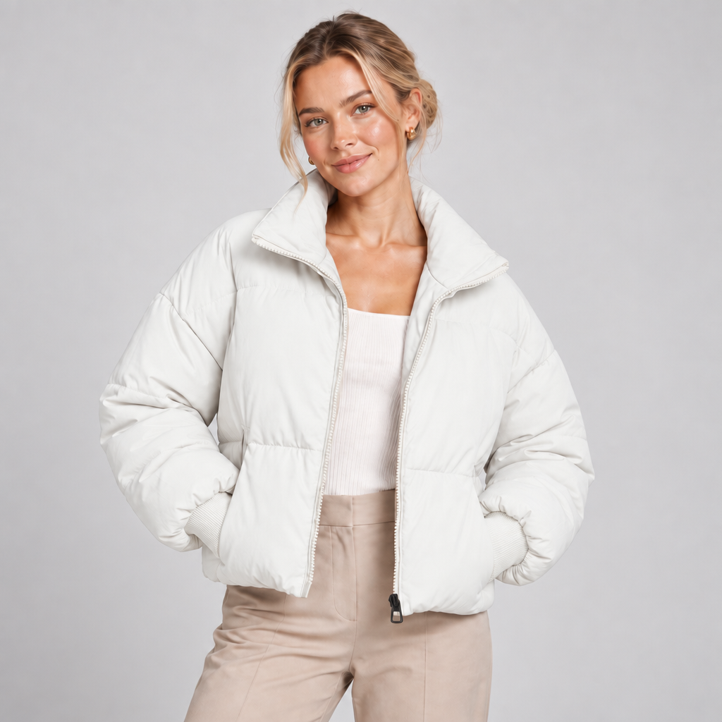 Quilted Puffer Jacket Women Lightweight Zip Front 5