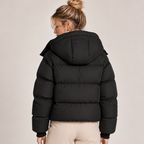 Quilted Puffer Jacket Women with Oversized Hood 2