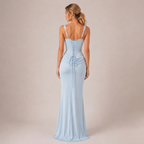 Satin Corset Maxi Dress with Lace-Up Back and Square Neck 20