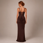Satin Corset Maxi Dress with Lace-Up Back and Square Neck 26