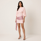 Sequin Mini Dress with Batwing Sleeves Sparkly Party Dress 4