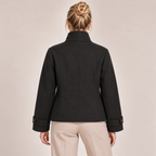 Single Breasted Pea Coat with High Funnel Neck 2