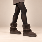 Snow Boots Waterproof Winter Boots with Faux Fur Trim and Buckle Strap 1