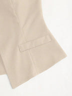 Women’s Tailored Vest and Wide-Leg Trouser Set – Elegant Two-Piece Co-Ord-Women's Two Piece Sets-Khaki-XS-Nausin