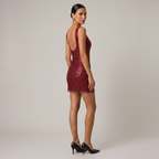Sparkly Mesh Bodycon Mini Dress with Square Neckline 3