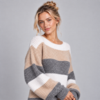 Striped Jumper Dress Women Oversized Knit 2