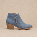 Suede Ankle Boots with Block Heel and Side Zip 4