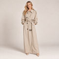 Trench Coat Long Double Breasted Oversized with Belt 0