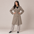 Trench Coat Women Belted Mid-Length Relaxed Fit with Notch Lapels 4