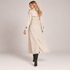 Trench Coat Women Longline Lightweight with Structured Lapels 1