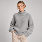 Turtleneck Jumper Women Chunky Knit Oversized Fit 1