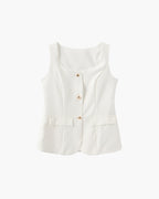 Women’s Tailored Blazer and Mini Skirt Set – Elegant Two-Piece Summer Co-Ord-Women's Two Piece Sets-White-S-Nausin