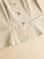 Women’s Tailored Vest and Shorts Set – Elegant Sleeveless Summer Co-Ord-Women's Two Piece Sets-Beige-S-Nausin