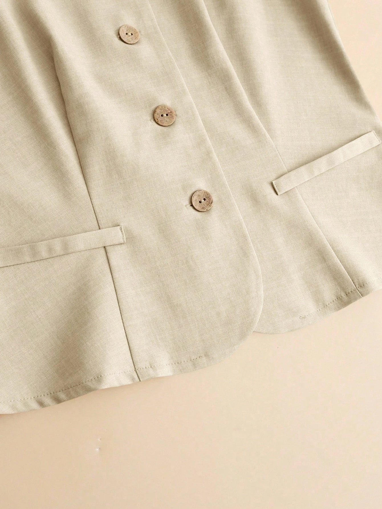 Women’s Tailored Vest and Shorts Set – Elegant Sleeveless Summer Co-Ord-Women's Two Piece Sets-Beige-S-Nausin
